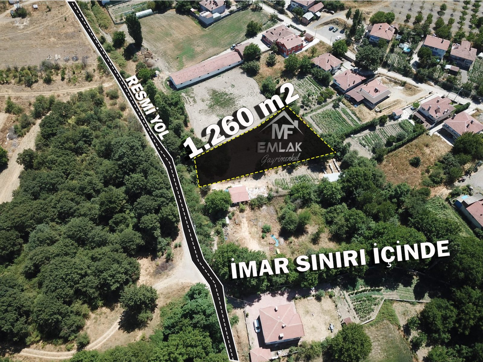 Karaköyde İmar Bölgesinde Satılık 1260 m2 Bahçe - Bilecik / Pazaryeri / Karaköy Köyü - Görsel 1