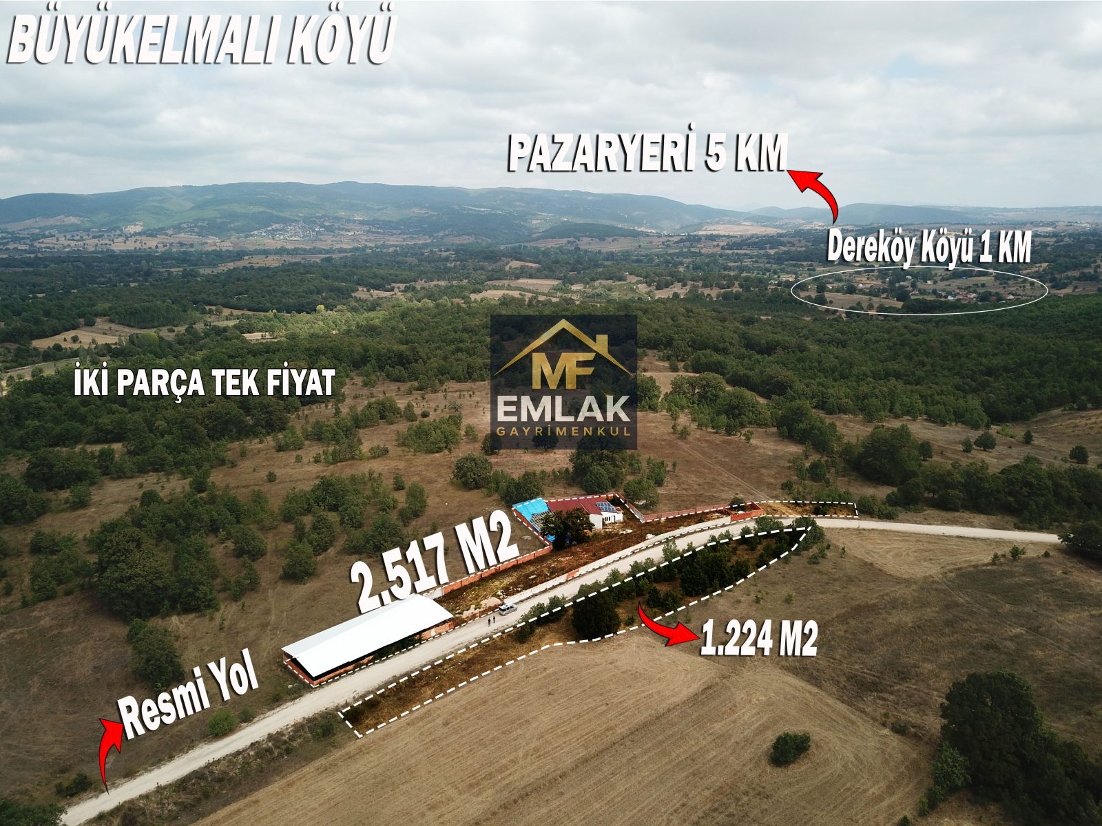 BİLECİK PAZARYERİ DEREKÖY’DE RUHSATLI, HAZIR ÇİFTLİK SATILIK! - 1. görsel