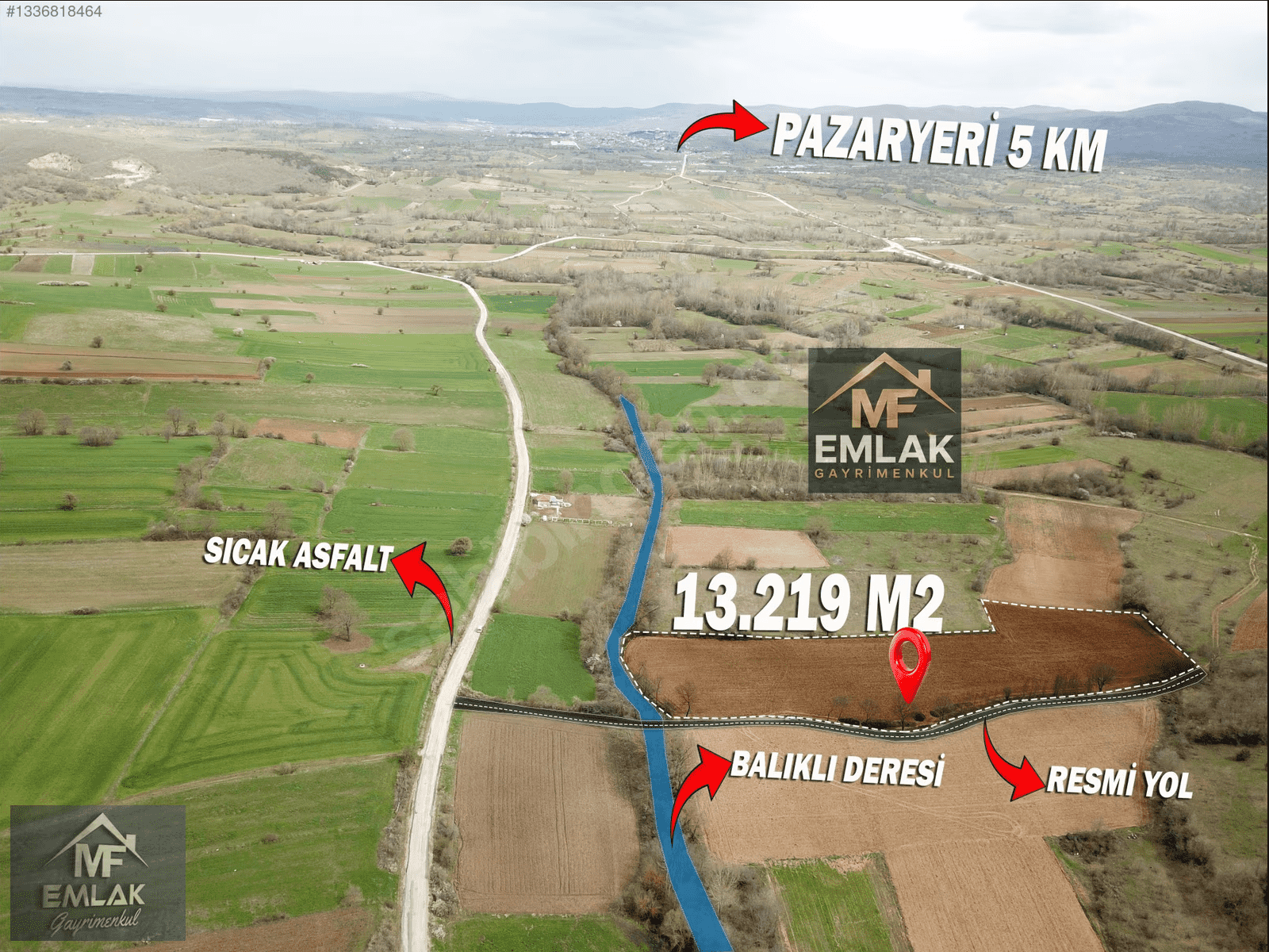 BİLECİK PAZARYERİ DEREKÖYDE SATILIK VERİMLİ TARIM ARAZİSİ - 4. görsel