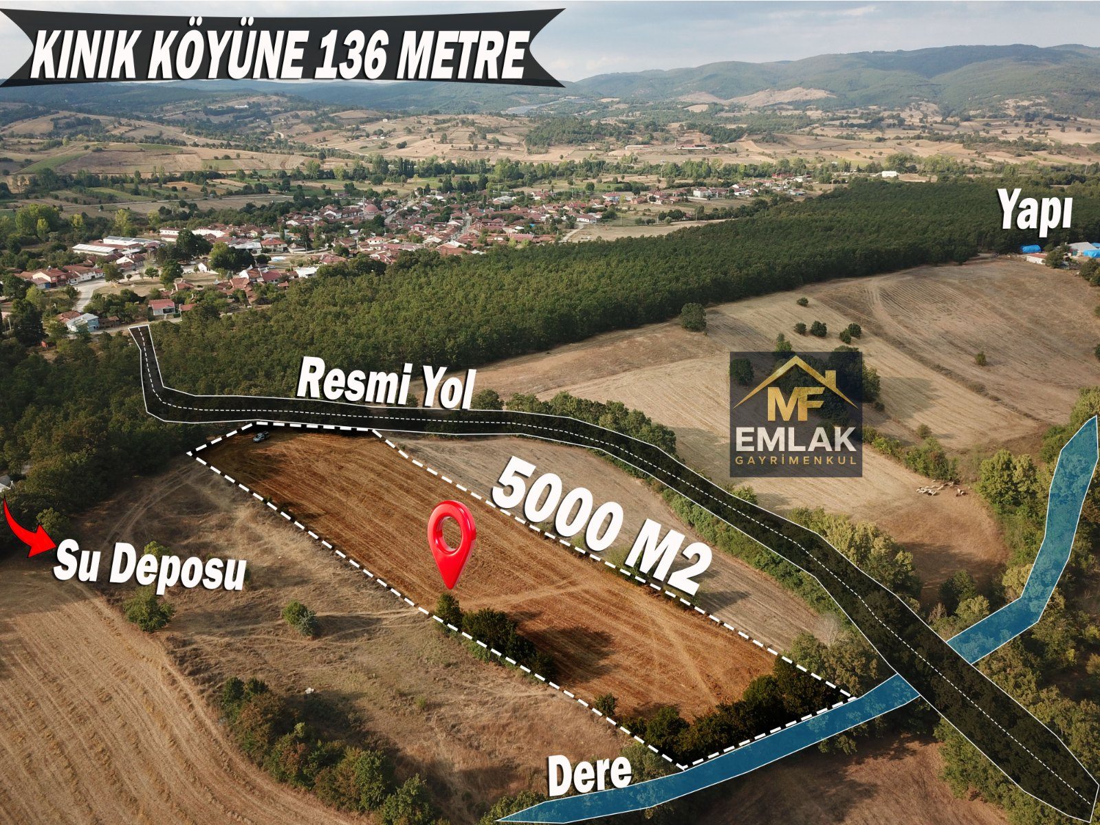 KINIK KÖYÜNDE 5.000 M² VERİMLİ ARAZİ YATIRIMLIK FIRSAT - 1. görsel